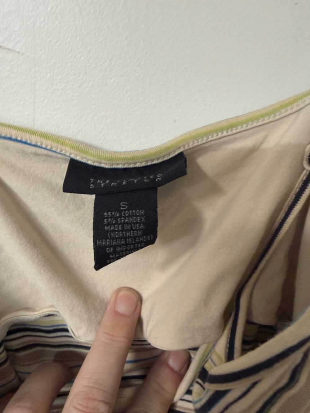 Striped Spaghetti Strap Tank Top in Cream and Black Y2K - Picture 2 of 2